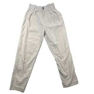 Vintage Sycamore Corduroy Pants Off White Pleated Tapered 90s VTG Women's 7
